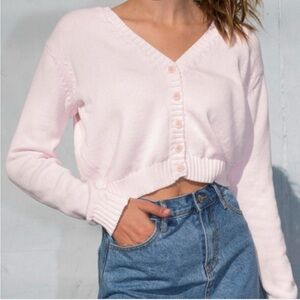 Brandy Melville Light Pink V-Neck Sweater